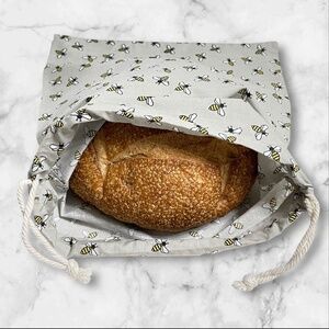Bumblebee Cotton Bread Bag, Reusable Linen Bread Keeper, Eco-Friendly Bag